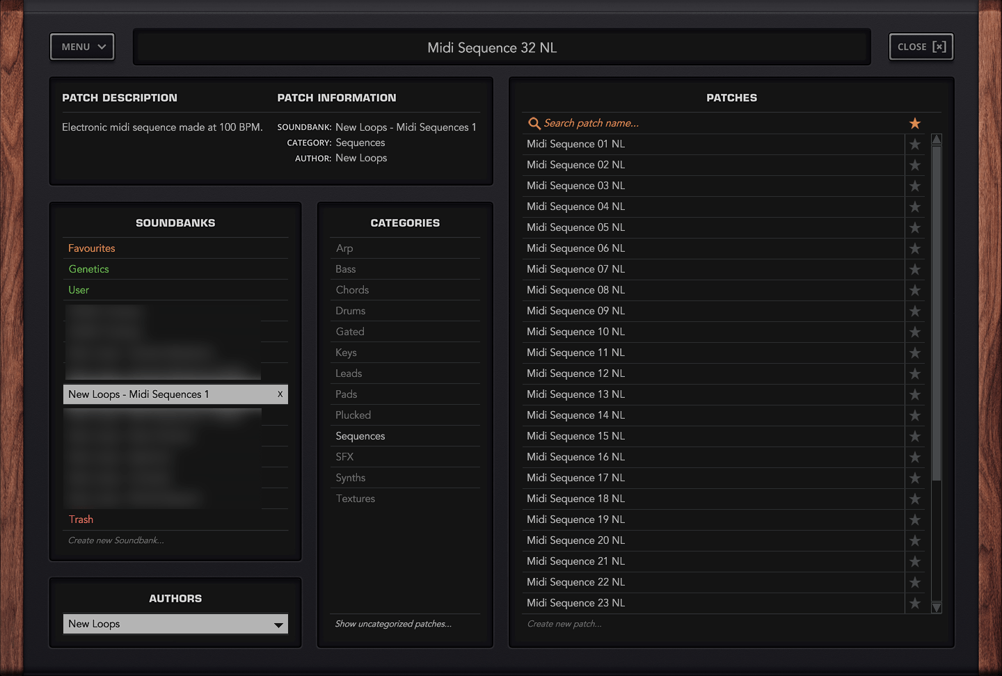 Dune Midi Sequences 1 — Dune 3 Presets and Midi Files showing Dunes preset browser