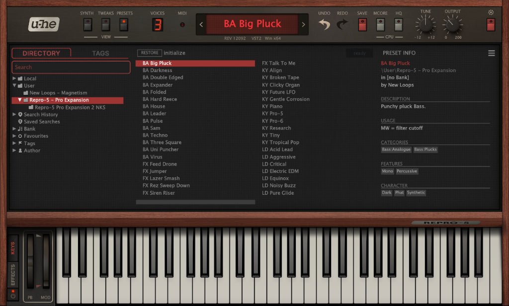 Repro Select Repro-5 Pro Expansion - U-he Repro 5 Presets – New Loops